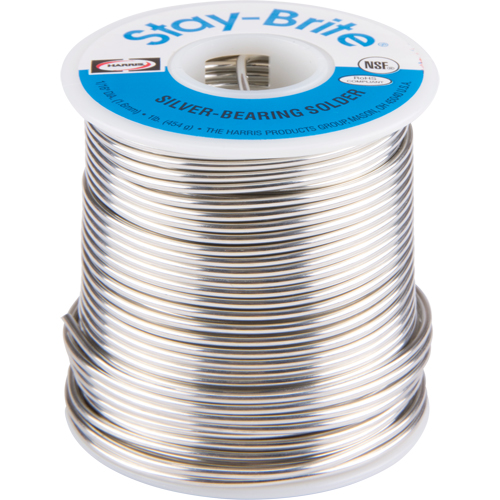 M&eacute;taux d'apport Stay-Brite, Sans plomb, 96 % d'&eacute;tain, 4 % d'argent, &acirc;me Plein, dia. 0,0625" Superchem Industries