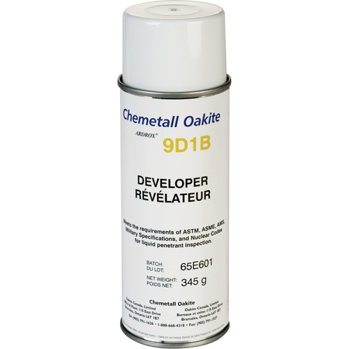 9D1B Non-Aqueous Developers, Aerosol Can Superchem Industries