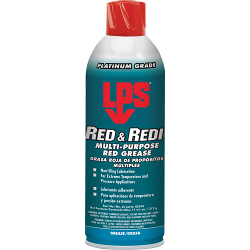 Red & Redi Multi-Purpose Red Grease, 16 oz., Aerosol Can Superchem Industries