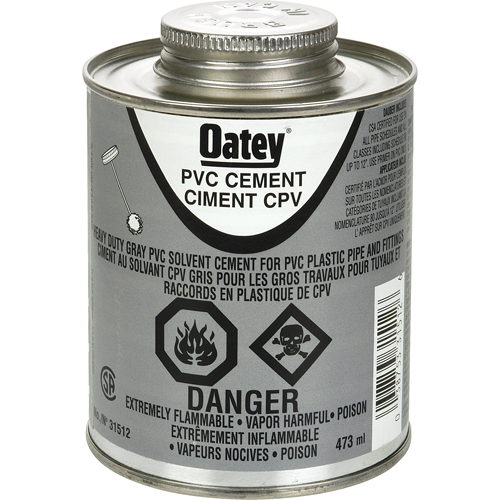 Ciment de PVC d'usage intense, 473 ml, Canette &agrave; dessus brosse, Gris Superchem Industries
