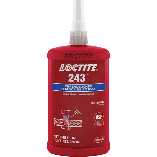 Threadlocker 243 Oil Tolerant, Blue, Medium, 250 ml, Bottle Superchem Industries