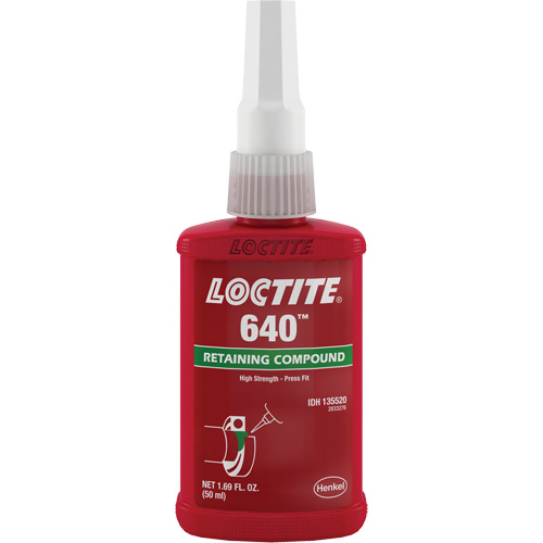 Retaining Compound 640 Medium Strength/High Temperature, 50 ml, Bottle, Green Superchem Industries