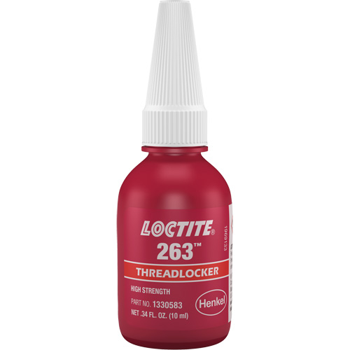 Threadlocker 263 Rapid Cure, Red, High, 10 ml, Bottle Superchem Industries