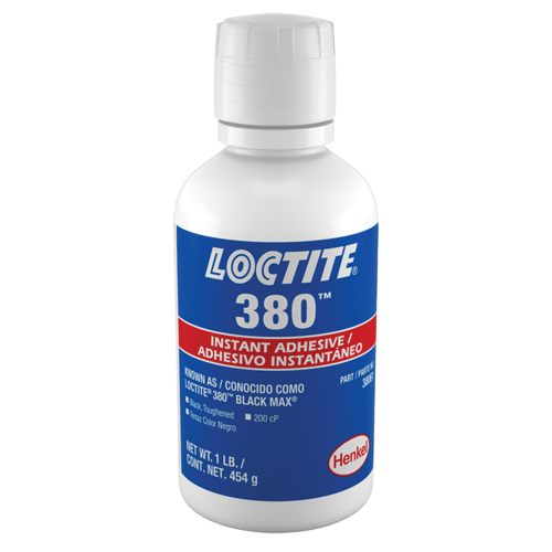 Adh&eacute;sif instantan&eacute; durci 380, Noir, Bouteille, 453 g Superchem Industries
