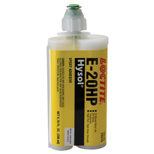 Adh&eacute;sifs structuraux &agrave; s&eacute;chage rapide E-20P, 200 ml, Cartouche double, Deux composants, Blanc Superchem Industries