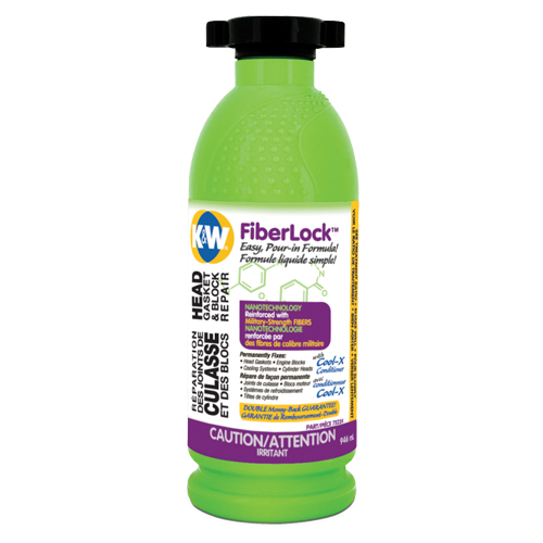 Fiberlock Head Gasket & Block Repair Fluid, Bottle, Beige Superchem Industries