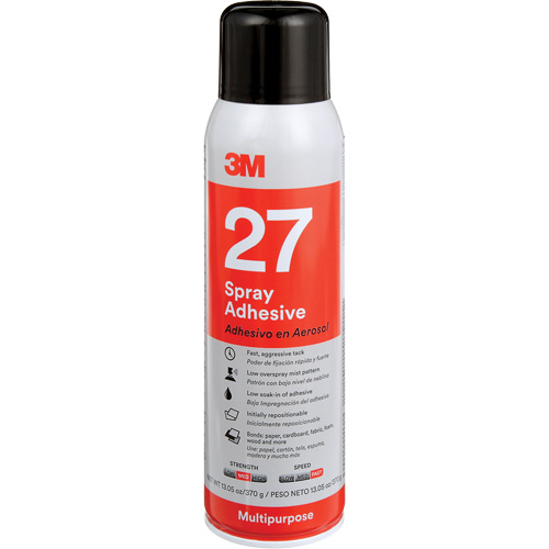 27 Multi-Purpose Spray Adhesive, Clear, Aerosol Can Superchem Industries