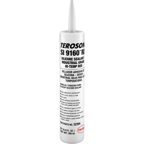 Teroson&reg; SI 9160 High Temperature Silicone Sealant, Cartridge, Red Superchem Industries