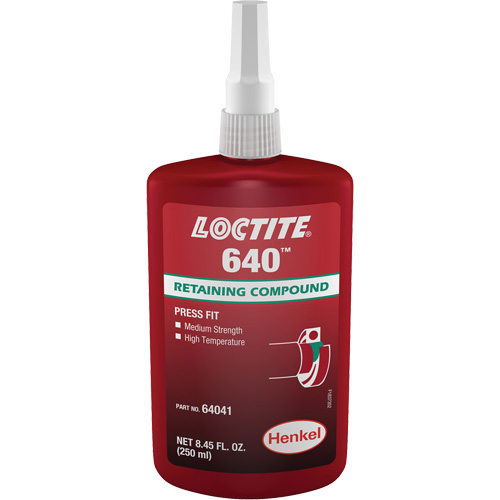 Loctite&reg; 640 Retaining Compound, 250 ml, Bottle, Green Superchem Industries