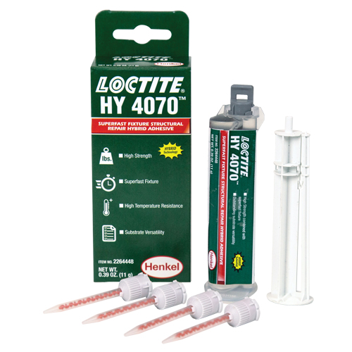 Adh&eacute;sif hybride pour r&eacute;parations structurales HY 4070, Deux composants, Cartouche double, 11 g, Blanc cass&eacute; Superchem Industries