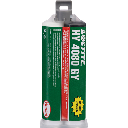 HY 4080 GY Structural Repair Hybrid Adhesive, Two-Part, Dual Cartridge, 50 g, Grey Superchem Industries