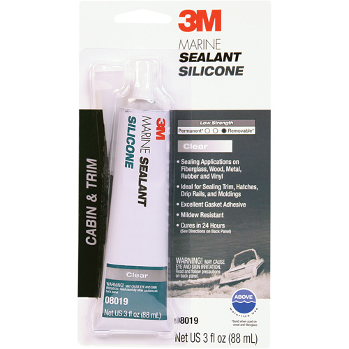 Marine Grade Silicone Sealant, 3 oz., Tube, Clear Superchem Industries