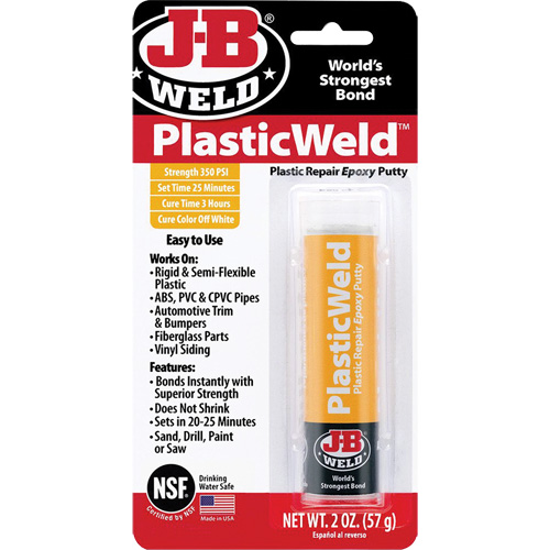 Colle &eacute;poxyde PlasticWeld, 2 oz, B&acirc;ton, Blanc cass&eacute; Superchem Industries
