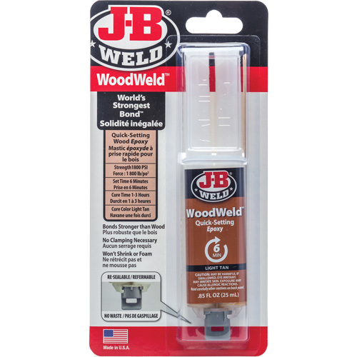 Adh&eacute;sif WoodWeld, 25 ml, Seringue, Deux composants, Havane Superchem Industries
