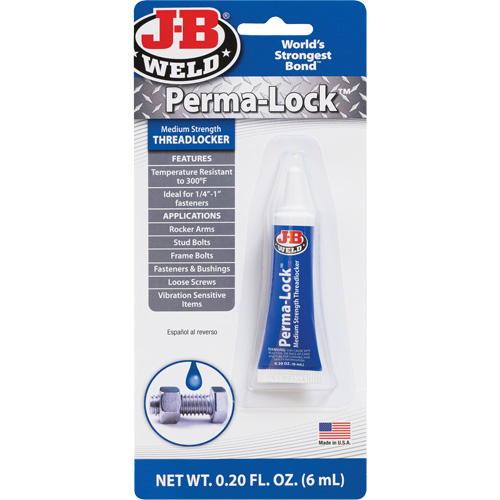 Perma-Lock Threadlocker, Blue, Medium, 6 ml, Tube Superchem Industries