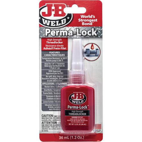 Perma-Lock Threadlocker, Red, High, 36 ml, Bottle Superchem Industries