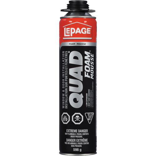 Quad&reg; Foam Window & Door Installation Foam, Aerosol Can, Tan Superchem Industries