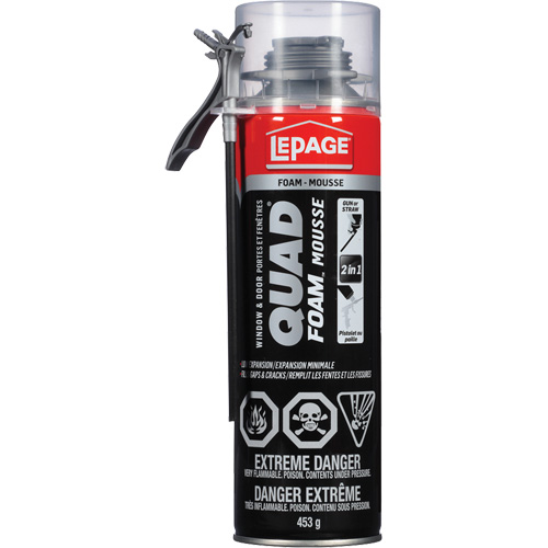 Quad&reg; Foam Window & Door Installation Foam, Aerosol Can, Tan Superchem Industries