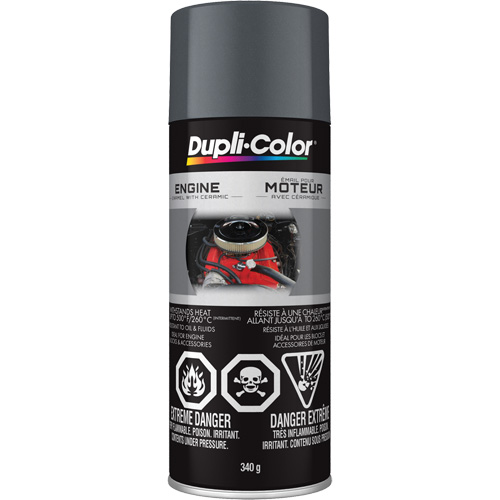 Engine Enamel Paint with Ceramic, Cast Iron Grey, High-Gloss, 12 oz., Aerosol Can Superchem Industries