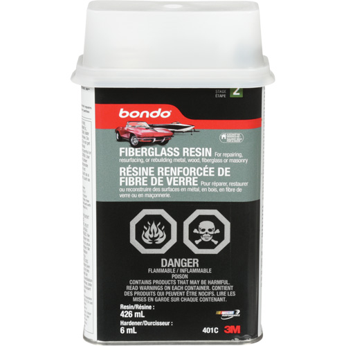 Bondo&reg; Fibreglass Resin, Two-Part, 15 oz., Rectangular Can Superchem Industries