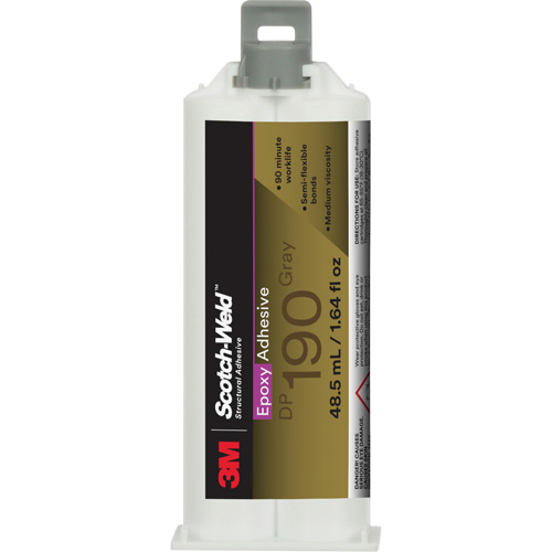 Scotch-Weld Epoxy Adhesive DP190, 1.64 fl. oz., Cartridge, Two-Part, Grey Superchem Industries