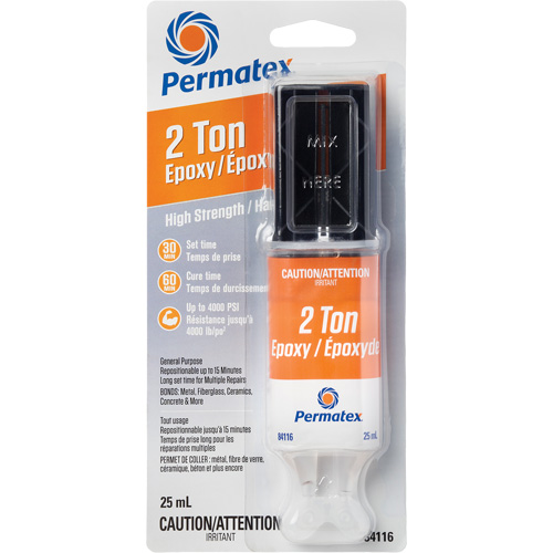 2 Ton Epoxy, 25 ml, Syringe, Two-Part, Clear Superchem Industries