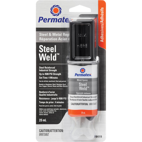 Steel Weld Epoxy, 25 ml, Syringe, Two-Part, Grey Superchem Industries