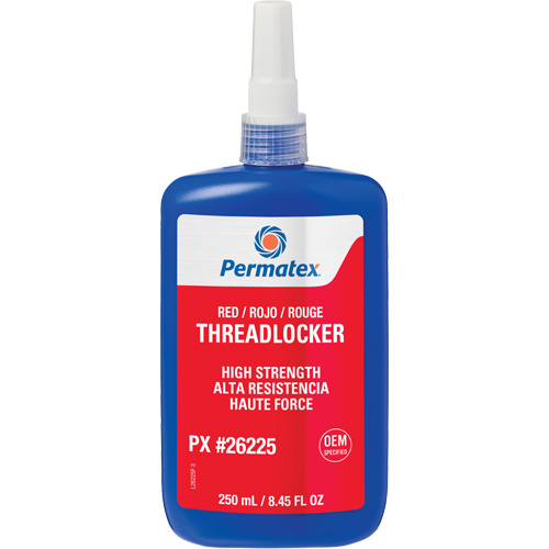Permanent Strength Threadlocker, Red, High, 250 ml, Bottle Superchem Industries
