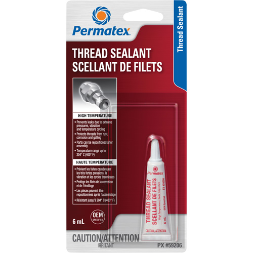 High Temperature Thread Sealant, Tube, 6 ml, -54° C - 204° C/-65° F - 400° F Superchem Industries