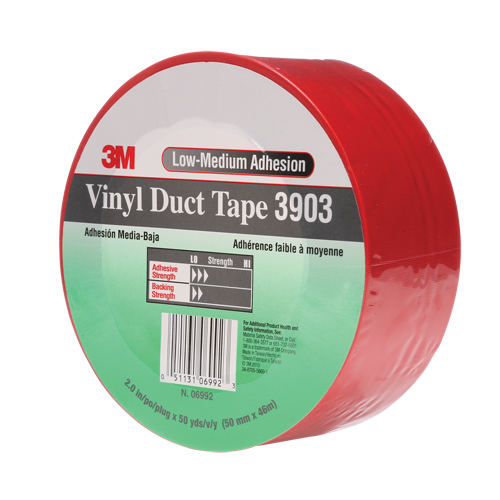 3903 Vinyl Duct Tape, 48 mm (2") W x 46 m (151') L, 6.5 mils, Red Superchem Industries