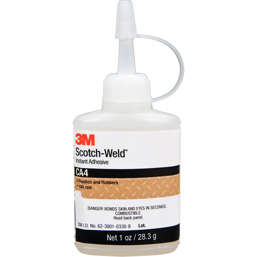 Scotch-Weld Instant Adhesive CA4, Clear, Bottle, 1 oz. Superchem Industries