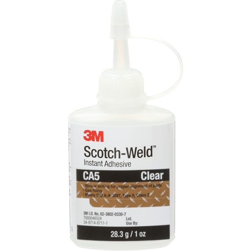 Scotch-Weld Instant Adhesive CA5, Clear, Bottle, 1 oz. Superchem Industries