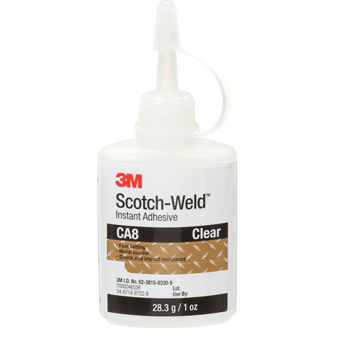 Adh&eacute;sif instantan&eacute; CA8 Scotch-Weld, Transparent, Bouteille, 1 oz Superchem Industries