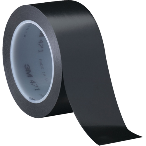 471 Vinyl Tape, 12 mm (1/2") W x 32.9 m (108') L, 5.3 mils, Black Superchem Industries