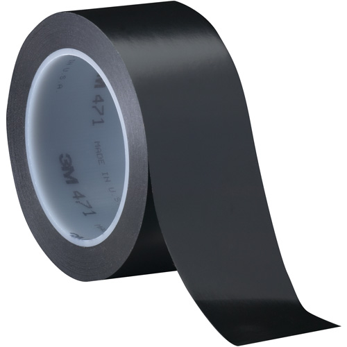 471 Vinyl Tape, 76 mm (3") W x 32.9 m (108') L, 5.2 mils, Black Superchem Industries