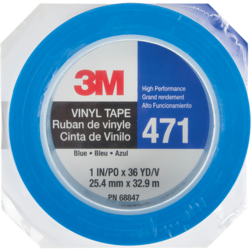 Ruban en vinyle 471, 25,4 mm (1") la x 32,9 m (108') lo, 5,3 mils, Bleu Superchem Industries