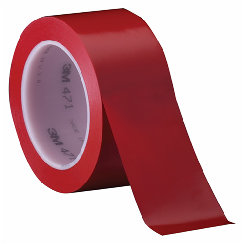 471 Vinyl Tape, 6 mm (1/4") W x 32.9 m (108') L, 5.2 mils, Red Superchem Industries