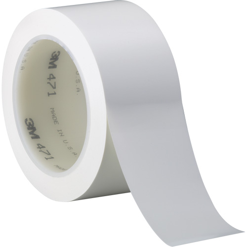 471 Vinyl Tape, 38 mm (1-1/2") W x 32.9 m (108') L, 5.2 mils, White Superchem Industries