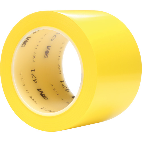 471 Vinyl Tape, 76.2 mm (3") W x 32.9 m (108') L, 5.2 mils, Yellow Superchem Industries