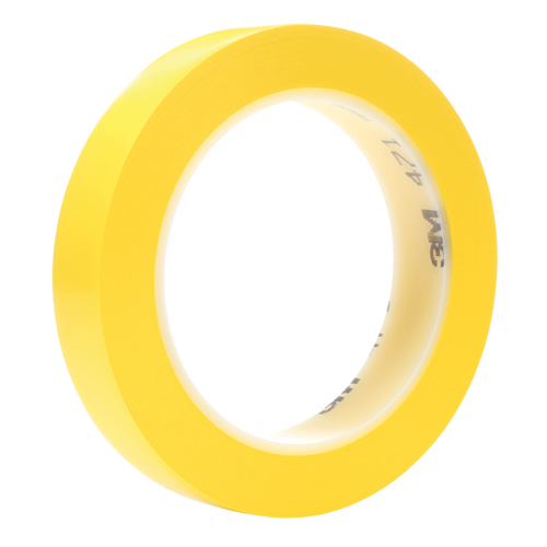 Ruban en vinyle 471, 19 mm (3/4") la x 32,9 m (108') lo, 5,3 mils, Jaune Superchem Industries