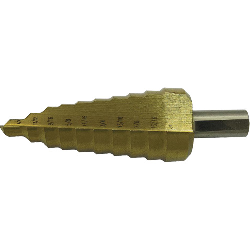 Foret &eacute;tag&eacute; &agrave; 9 &eacute;tages de qualit&eacute; sup&eacute;rieure Jet-Kut, 1/4" - 3/4", Incr&eacute;ments de 1/16", Acier rapide Superchem Industries