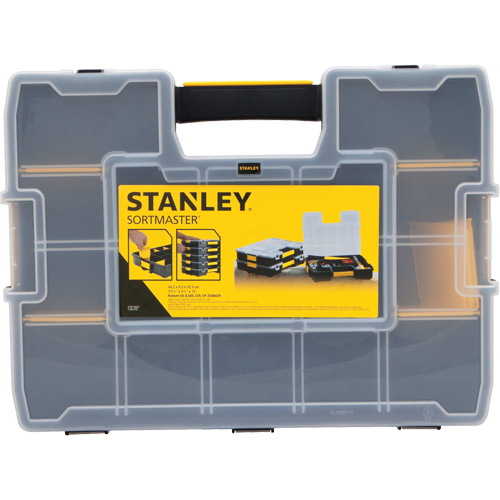 Organisateur empilable pour petites pi&egrave;ces SortMaster, 17-3/8" la x 13" p x 3-1/2" h, Noir Superchem Industries