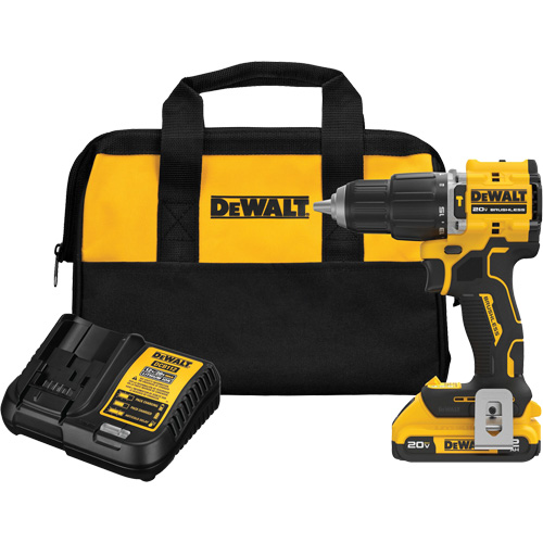 Atomic Compact Series Brushless Cordless Hammer Drill Kit, 1/2" Chuck, 20 V Superchem Industries