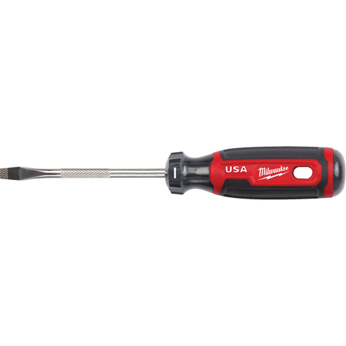 Slotted Screwdriver, 1/4" Tip, Round, 211 mm L, Cushion Grip Handle Superchem Industries