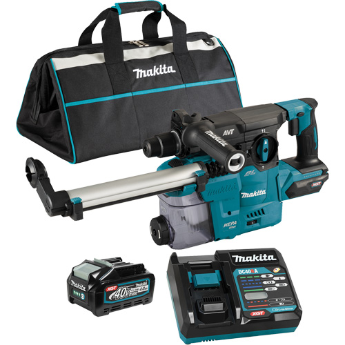 XGT Brushless Cordless SDS-Plus Rotary Hammer with DX10 Dust Extraction Attachment, 40 V, 1-3/16", 3 ft-lbs, 0-840 RPM Superchem Industries