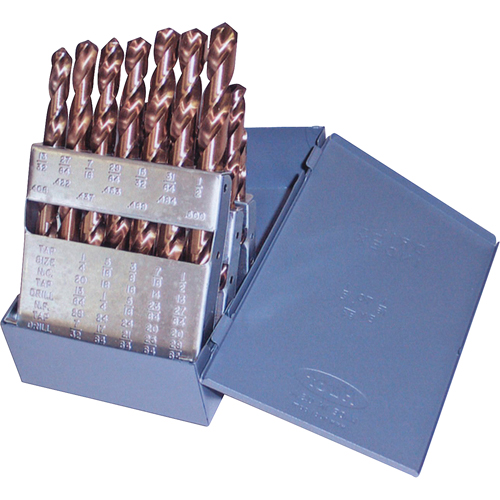 Jobber Length Drill Set, 19 Pieces, Cobalt Superchem Industries