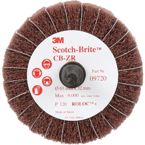 Scotch-Brite Combi-Wheel, 2-1/2" Dia., 120 Grit, Aluminum Oxide Superchem Industries