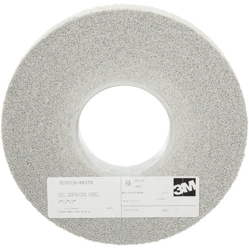 Meules d'&eacute;barbage EXL Scotch-Brite, 8" x 1", Arbre de 3", Oxyde d'aluminium Superchem Industries