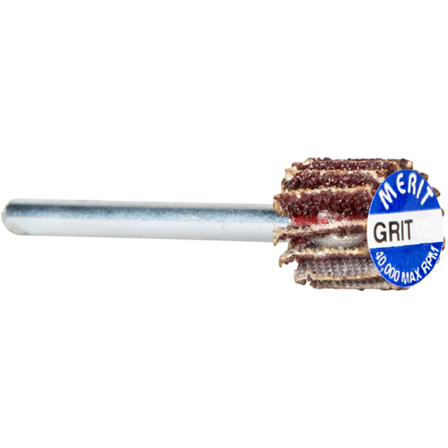 High Performance Micro-Mini Flap Wheel, Aluminum Oxide, 180 Grit, 3/4" x 1/2" x 1/8" Superchem Industries