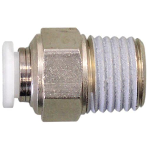Straight Threaded Connector, 1/4", Brass, NPT Thread Superchem Industries